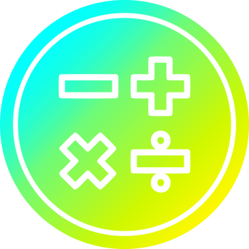 math with cool gradient finishs circular icon with cool gradient finish png