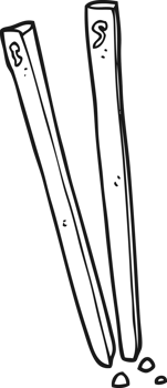 hand drawn black and white cartoon chopsticks png