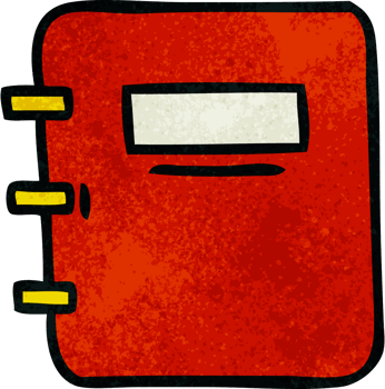 retro grunge texture cartoon of a note book png