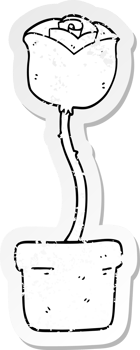 distressed sticker of a cartoon flower png