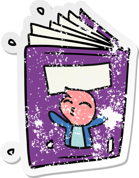 hand drawn distressed sticker cartoon doodle of a magazine png