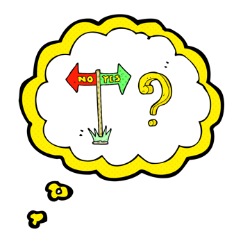hand drawn thought bubble cartoon yes and no sign png