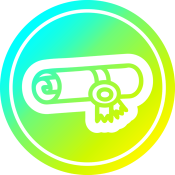 diploma certificate icon with cool gradient finish png