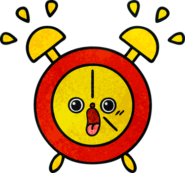 retro grunge texture cartoon of a alarm clock png