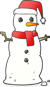 hand drawn cartoon snowman png