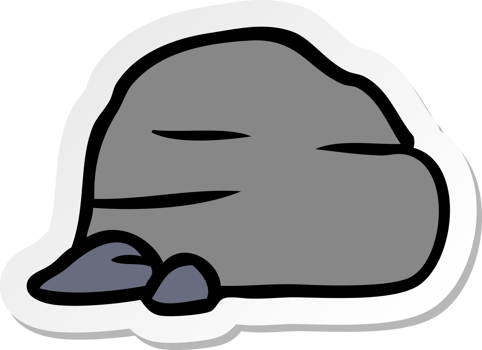 hand drawn sticker cartoon doodle of stone and pebbles png