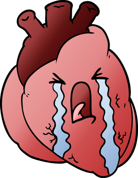cartoon heart crying png