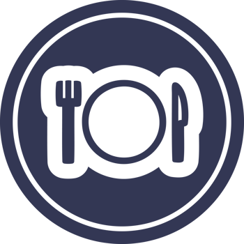 knife fork and plate circular icon symbol png
