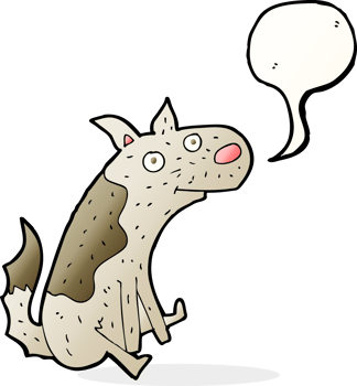 cartoon sitting dog with speech bubble png