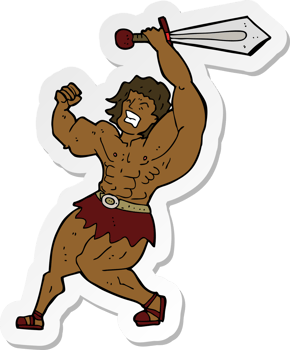 sticker of a cartoon barbarian hero png