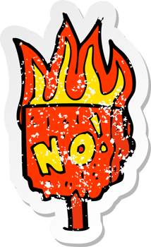 retro distressed sticker of a cartoon no sign drawing png