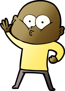 cartoon bald man staring png