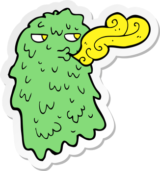 sticker of a cartoon gross ghost png