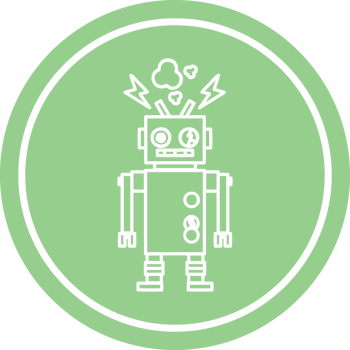 malfunctioning robot circular icon symbol png