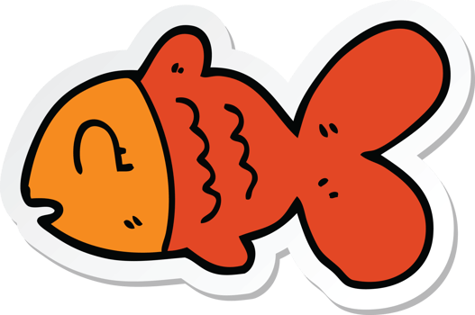 sticker of a cartoon fish png