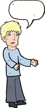 cartoon man explaining with speech bubble png