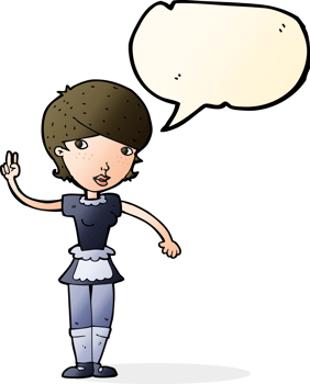 cartoon waitress taking order with speech bubble png