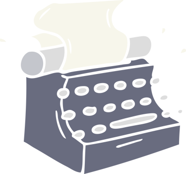hand drawn cartoon doodle of old school typewriter png