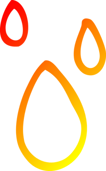 warm gradient line drawing of a cartoon rain drops png
