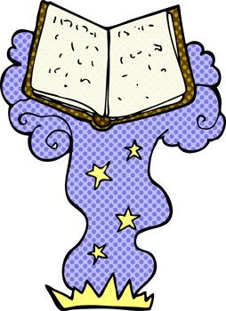 cartoon magic spell book png