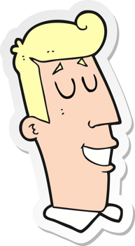 sticker of a cartoon grinning man png