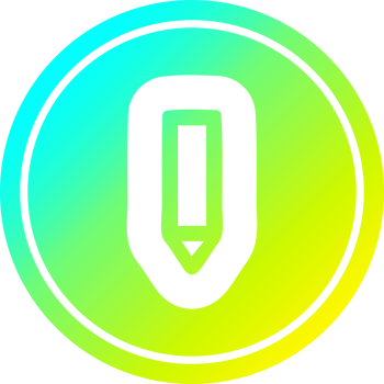 simple pencil circular icon with cool gradient finish png
