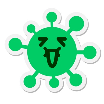 simple laughing virus sticker png