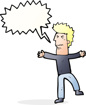 cartoon stressed man with speech bubble png