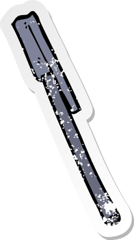 retro distressed sticker of a cartoon pen png