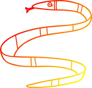 warm gradient line drawing of a cartoon sea snake png