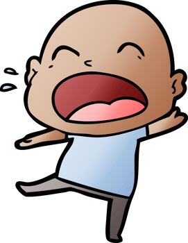 cartoon shouting bald man png