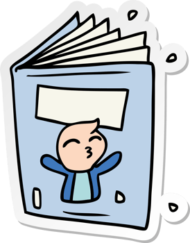 hand drawn sticker cartoon doodle of a magazine png