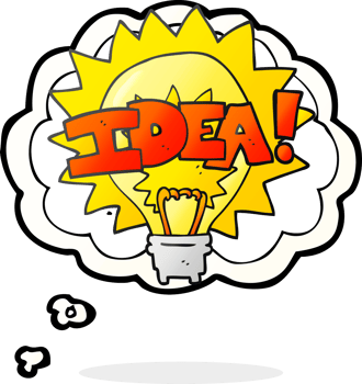 hand drawn thought bubble cartoon idea light bulb symbol png