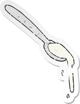 retro distressed sticker of a cartoon spoonful png