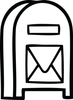 line drawing cartoon of a mail box png