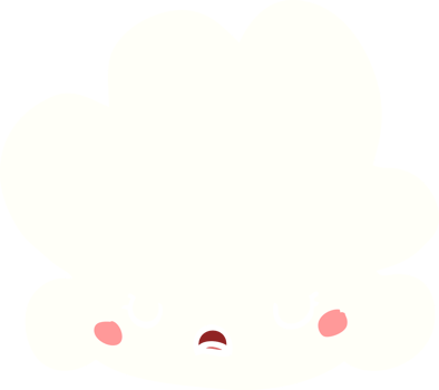 cute flat color style cartoon cloud png
