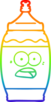 rainbow gradient line drawing of a cartoon sports drink png