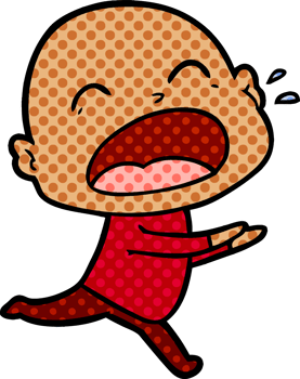 cartoon shouting bald man png