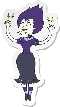 sticker of a cartoon vampire girl png