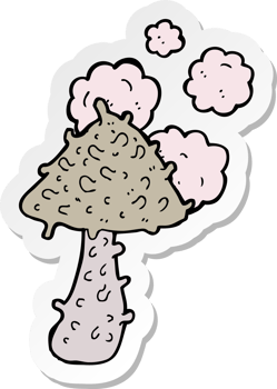 sticker of a cartoon weird mushroom png