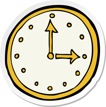 sticker of a cartoon clock symbol png