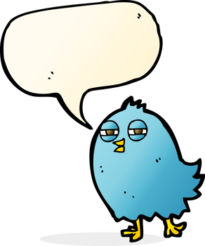 funny cartoon bird with speech bubble png