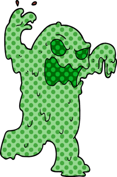 cartoon doodle slime monster png