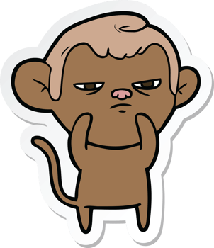 sticker of a cartoon monkey png