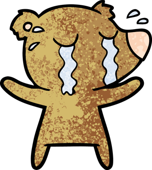 crying bear cartoon chraracter png