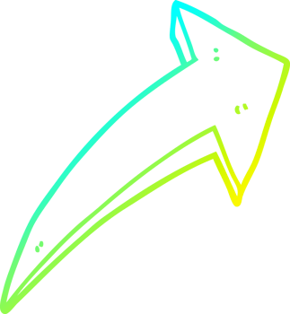 cold gradient line drawing of a cartoon arrow png