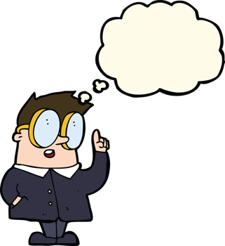 cartoon scientist with thought bubble png
