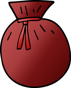 cartoon doodle santa sack png