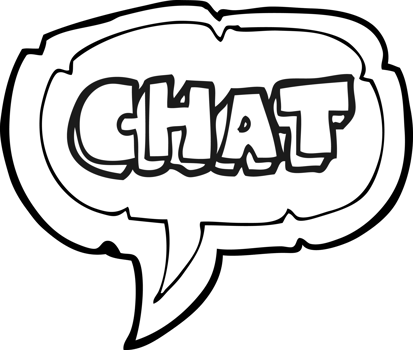 hand drawn black and white cartoon chat symbol png