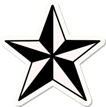 sticker of tattoo in traditional style of a star png